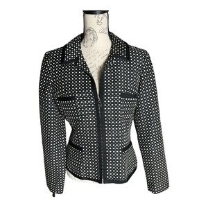 Louben black and white blazer size 10
